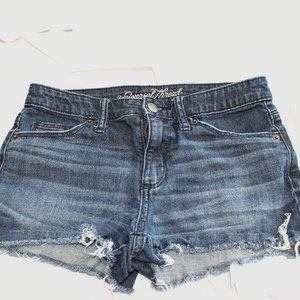 distressed, vintage, denim shorts